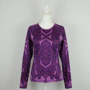 Athleta Sierra Nevada Women's Small Purple Crewneck Insulated Activewear Top